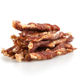 Pawmate Dog Jerky Treats, Triple Flavor Chicken Duck Wrapped Cod Twisted Sticks 5'', Rawhide Free Grain Free Dog Training Snacks