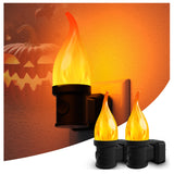 KINDEEP Flickering Flame Night Light Plug in 2 Pack, Halloween Night Lights Plug Into Wall, with Dusk to Dawn Sensor, 3 Modes, H