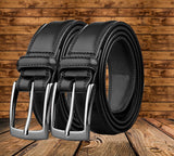 Men Casual Black, Black Artificial Leather Belt ()_275