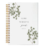Vnwek Bible Scripture Romans 12:9 Cling To What Is Good Motivational Eucalyptus Leaf Spiral Notebook Journal 5.5 X 8.3 Inches,Ch