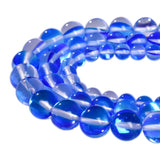 Asingeloo 48PCS 8mm Blue Angel Aura Round Gemstones Polished Mermaid Aura Moonstone Bead Smooth Stone Loose Beads Crystal Quartz