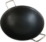 Iron deep Kadai Frying Pan Heavy Base for Cooking with Handle Kadhai