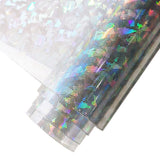 HYANG Transparent Fragment PVC Super Clear Holographic Vinyl Faux Leather Sheets 1 Roll 12 x 53 (30cm x 135cm) for DIY Bows Earr