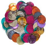 Firstmeet Shell Beads 240pcs Natural 12mm Flat Round Mussel Shell Coin Drop Charm Beads with Iridescent Back for Handcraft Jewel
