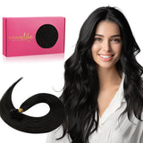 WENNALIFE U Tip Hair Extensions 24 Inch Natural Black Remy Hair, 50g 50s Human Hair Extensions Real Human Invisible Straight K T