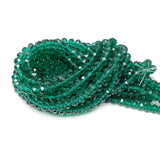 Chengmu 6mm Emerald Green Rondelle Glass Beads for Jewelry Making 720pcs Faceted Briolette Shape Crytal Spacer Beads Assortments