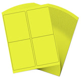 JAM PAPER Shipping Address Labels - 4 x 5 - Quarter Page/Extra Large - Neon Yellow - 120/Pack