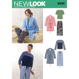 Simplicity Creative Patterns New Look 6233 Unisex Pants, Robe and Knit Tops, A (XSmallSmallMediumLargeXLarge)