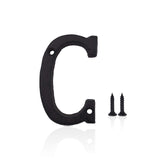 Modern House Numbers, Wrought Iron Home Address/Mailbox Number, DIY Hardwares, 3 Inches High(letter C)