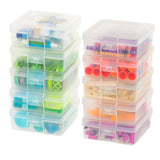 IRIS USA Plastic Pencil Case Box Craft Hobby Art School Supply Storage Organizer Container with Latching Lid, 10Pack, for Bead
