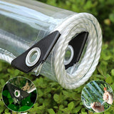 12x16ft Clear Tarp with Grommet, Heavy Duty Waterproof PVC Transparent Tarpaulin Poly Clear Vinyl Tarp Cover,14Mil Clear Awning