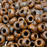 TUMBEELLUWA Natural Gemstone Beads for Jewelry Making, Rondelle Large Hole Loose Beads Pack of 15,Bamboo Leaf Agate(8x14mm)