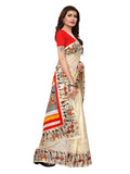 Satrani Womens Art Silk Saree With Blouse Piece (811St108_Off White_One Size_Off White)
