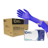 Safe Health Nitrile Exam Disposable Gloves, Latex Free, Powder Free, Imperial Blue, Case of 1000, Small, Textured, 3.0 mil, Medi