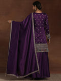 Libas Women'S Silk Blend Kurta Sets (48608_Purple Purple Xl