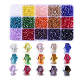3mm Bicone Beads for Beading Making, FANGZHIDI 3750pcs AB Colorful Faceted Glass Beads for Jewelry Bracelet Supplies, Handmade C