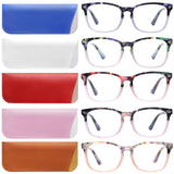 VIDEBLA 5 Pack Blue Light Blocking Reading Glasses,Spring Hinge Computer Readers for Women Men,Anti UV Ray Filter Nerd Eyeglasse