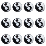 LiQunSweet 20 Pcs Handmade Lampwork Glass Loose Tai Ji Yin Yang Beads Spacer White Black Tai Chi Beads for Bracelet Jewelry Maki