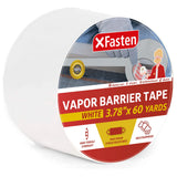 XFasten White Vapor Barrier Tape, 9 mil, 3.78-Inch x 60-Yards, Waterproof Moisture Barrier Tape for Crawlspace Encapsulation, Co