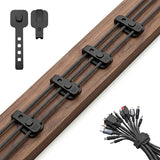 Zorbes 10Pcs Self Adhesive Cable Management Straps, Adjustable MultiHole Silicone Cord Organizer Strap, Strong StickOn Cable O
