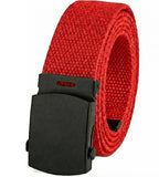Canvas Web Belt Military Style With Black Buckle And Tip 56 Long Many Colors (Red)