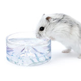 Niteangel Hamster Feeding & Water Bowls- Mount Fuji Series Glass Drinking Bowls for Dwarf Syrian Hamsters Gerbils Mice Rats or O