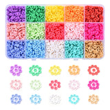 Echoed Elegance 15 Colors 2250 Pcs Clay Beads Kit for Bracelets Making, Flat Round Polymer Spacer heishi Clay Beads for Craft an