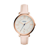 Fossil Women's Jacqueline Quartz Stainless Steel and Leather Watch, Color: Rose Gold, Blush Pink (Model: ES3988)
