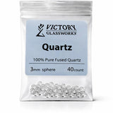 Victory Glassworks Clear Quartz Balls (3mm Pack of 40), Optical Grade Fused Silica Glass Spheres for Jewelry Making, Crafts, Boi