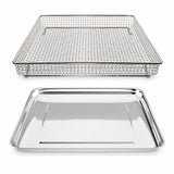 Univen Stainless Steel Baking Tray Pan and Air Fryer Basket Compatible with Cuisinart Airfryer Oven TOA60 TOA65 TOA70