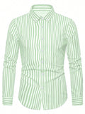 Toplot Shirt For Men || Mens Casual Shirts || Full Sleeve || Regular Fit || Striped (Strip-Shirt-5219-Pista-L),Pista,,B0DQPPGB4V