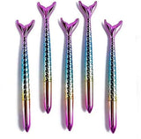 Eclet 5Pack Cute Mermaid Gel Pen Set with Case | FishShaped Refillable Creative Pens | MultiColour Smooth Writing Pens for Ki