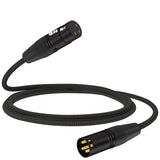 XLR Cable 3.3FT - Short Balanced Microphone Cable with Hi-OFC Copper Core, Dual Shielding (Foil + Copper Braid), MIL-Spec Jacket