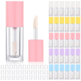 Tatuo 30 Pcs Colorful 6ml Empty Lip Gloss Tubes with Wand Bulk Lip Refillable Gloss Containers Cosmetic Bottles with Rubber Stop