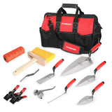 Goldblatt 12PC Masonry Hand Tool Set Organized in Tool Bag Philadelphia/Pointing/Margin/Tuck Pointing Trowel, Skate Wheel Join