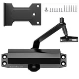 Baridwon Heavy Duty Door Closer No Slam, LetBlack Industrial Finish, Large Size (Warehouse/Garage Use)