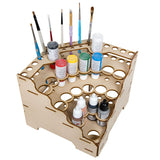 The Broken Token Modular Paint Rack w/ 26mm Holes - 90 Wedge - Multiple Organizer for Paint Bottles, Pots, and Brushes in Tiered
