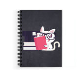 Vprint Black Booknerd Spiral Wiro Unruled Blank Pages Notebook Diary Journal Drawing Book SizeA5(6X9 Inches) (Black Booknerd)