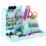 Cute Vertical Pen Organizer, Kawaii Desk Organizer Pen Holder Stationery, Marker Pencil Storage Caddy Tray for Office, School, H
