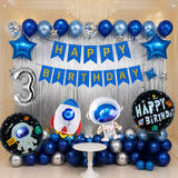 FI FLICK IN 52 Pcs Space Theme 3rd Birthday Decoration Kit with Balloons & Foils