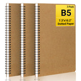 Eusoar Dotted Journal, B5 3Pack 7.3X10.2 120 Pages Thick Paper Dot Grid Spiral Notebook, Journaling Notebooks For Women Men Sk