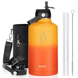 BUZIO 64oz Water Bottle, (Cold for 48 Hrs) Triple Wall Insulated Stainless Steel Leakproof Half gallon Jug/Flask with Straw Lid