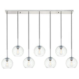 Living District Baxter 7-Light Metal & Glass Pendant In Chrome/Clear
