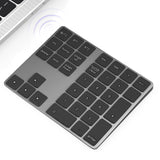 Foloda Bluetooth Numeric Keypad, Aluminum Rechargeable 34-Keys Wireless Number Pad External 10 Keys Numpad Data Entry Compatible