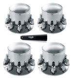 TORQUE 4 Pack of Rear Axle Wheel Cover 33mm Screw-on Lug Nut Cover for Semi Truck (Chrome Plated ABS Plastic) (Universal Fit) (T