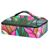 SyXIOP Insulated Casserole Carrier Bag Pink Calla Lilies Stained Glass
