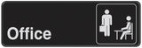 Hillman Office, 1 Pack 841754 Visual Impact Self Adhesive, Black and White Plastic, 3x9 Inches 2Signs
