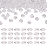 KISSITTY 100pcs Clear Glass Faceted European Beads Bulk Crystal Large Hole Loose Spacer Beads Slide Charms No Metal Core 14x8mm