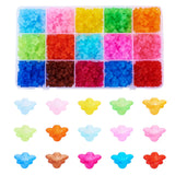 Cheriswelry 750Pcs Mixed Frosted Transparent Acrylic Flower Beads Colorful Flower Loose Spacer Beads 10-12mm for DIY Earring Bra
