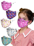 Priviu Face Masks For Girls & Boys 3 To 8 Years, Washable Reusable, 3D Comfortable Face Mask With Adjustable Earloop, 4 Layer Wi